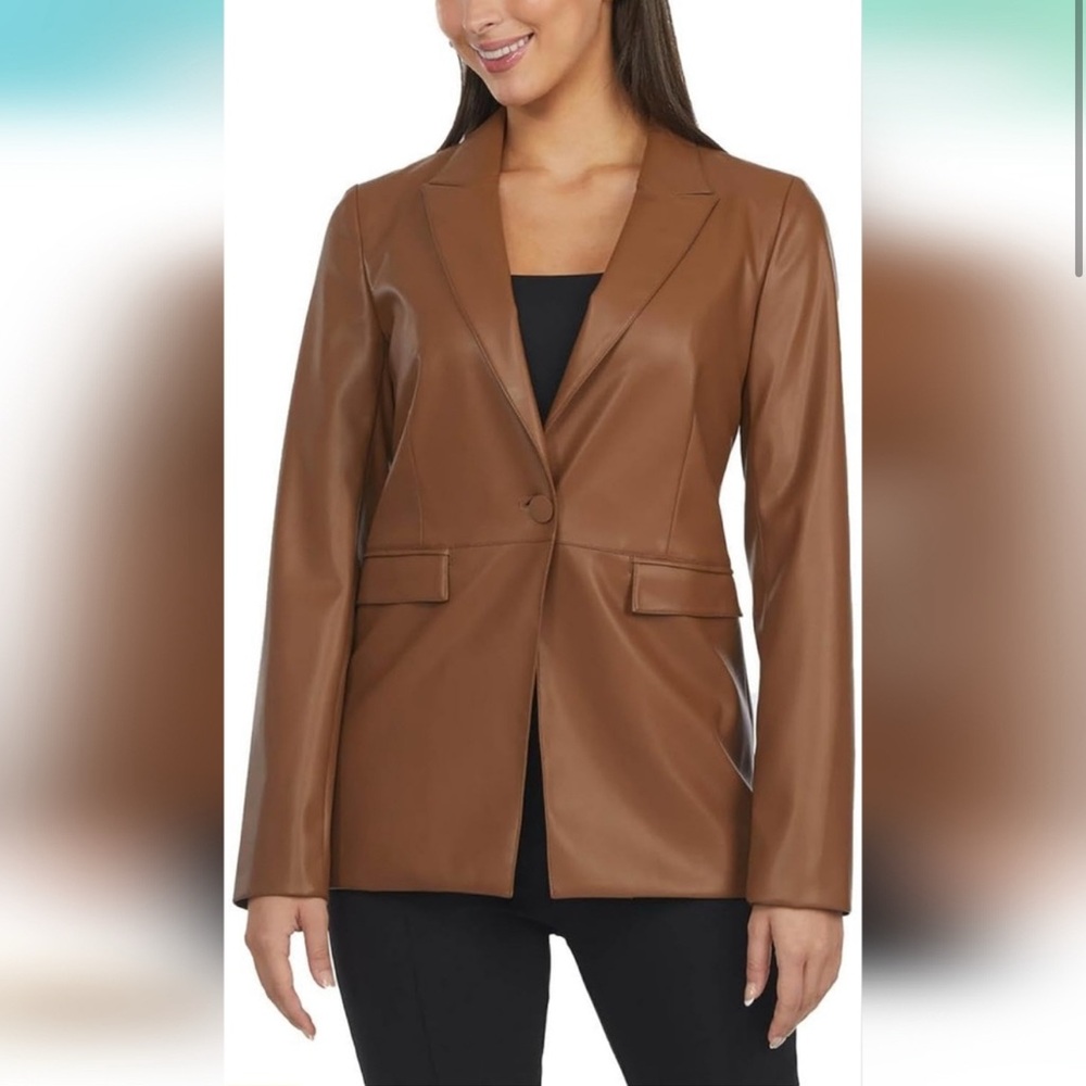 Tan Faux Leather Jacket